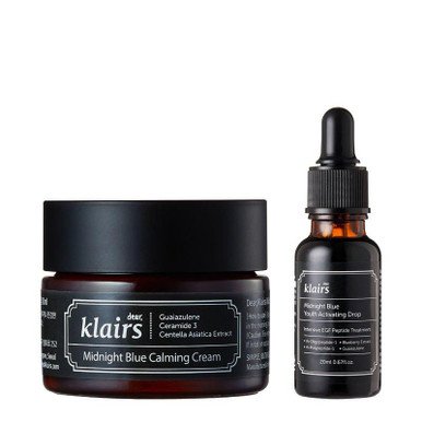 Klairs Midnight Blue Calming Cream & Midnight Blue Youth Activating Drop