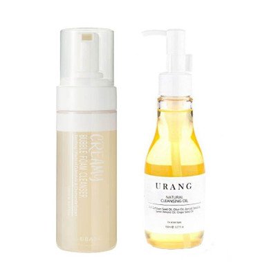 URANG Double Cleansing Set: Urang Natural Cleansing Oil (150ml) & Urang Creamy Bubble Foam Cleanser (150ml)